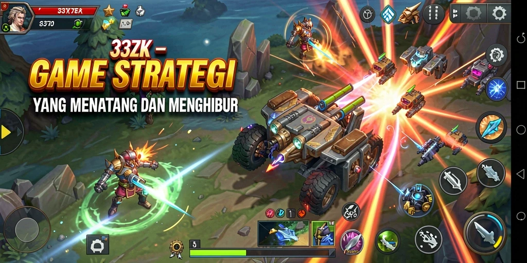 Screenshot menampilkan gameplay strategi yang mendebarkan dan penuh tantangan.