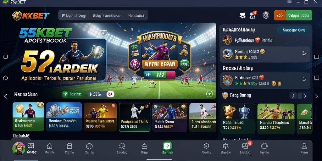 Tampilan screenshot gameplay Sportsbook 55KBET yang menarik dan dinamis.
