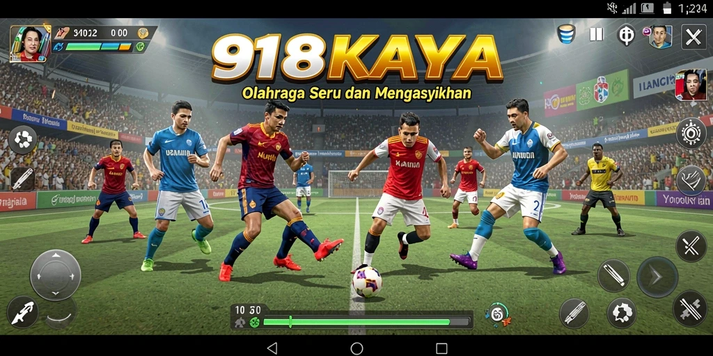 Tampilan gameplay seru di 918KAYA dengan aksi olahraga mendebarkan.
