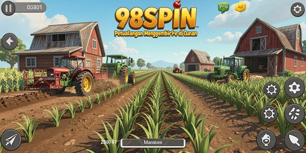 Gameplay seru di dunia pertanian 98SPIN dengan berbagai aktivitas.