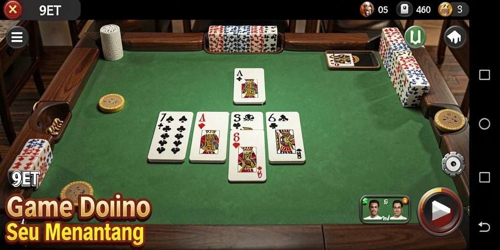 Screenshot gameplay 9ET yang menunjukkan aksi seru permainan Domino.
