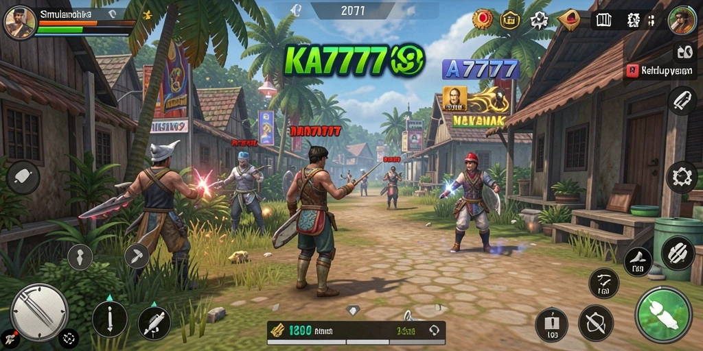 Tampilan dinamis dari gameplay simulasi di A7777.