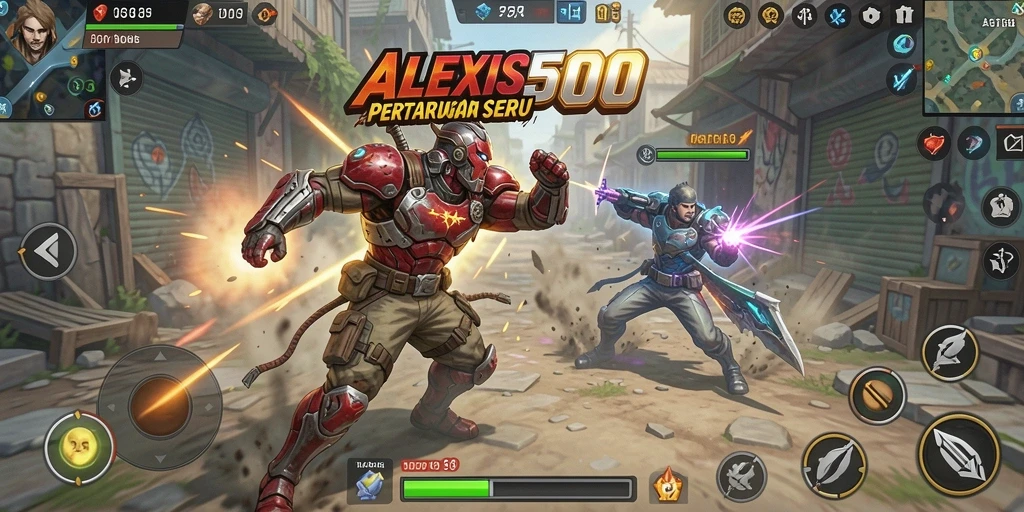 Screenshot ALEXIS500 menampilkan aksi mendebarkan dalam gameplay Action.