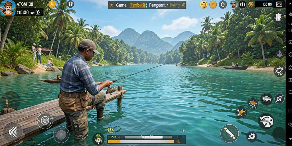 Tampilan menarik dari gameplay Fishing di ATOM138.
