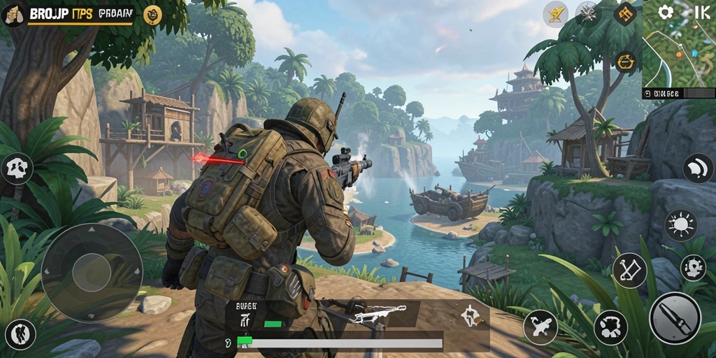 Tampilan aksi intens dari gameplay BROJP yang mengasyikkan.