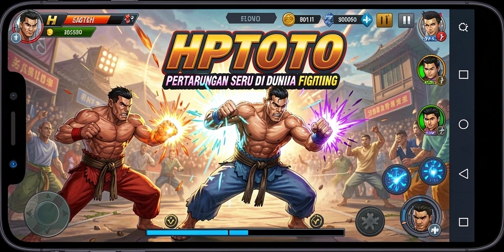 Tangkapan layar utama HPTOTO menampilkan aksi pertarungan yang mendebarkan.