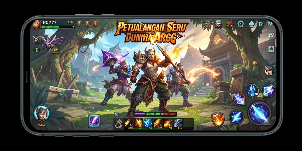 Gameplay seru HQ777 dengan pertarungan aksi ARPG yang mendebarkan.