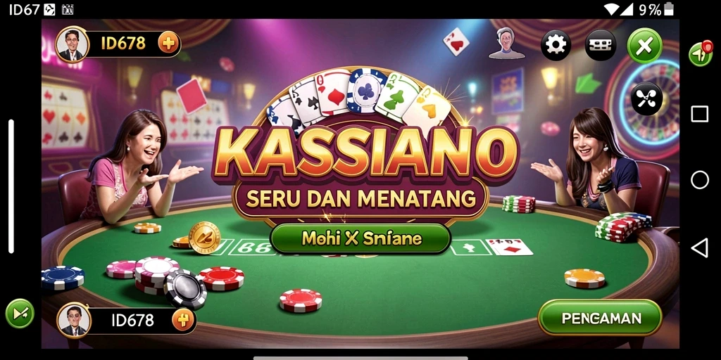 Tampilan screenshot utama ID678 menampilkan gameplay Kasino yang mendebarkan.