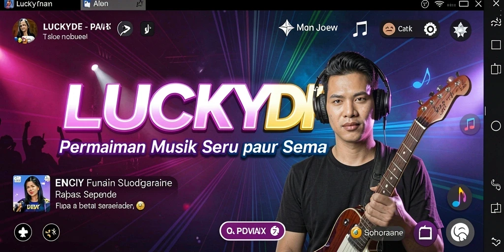 Screenshot gameplay LUCKYDF menampilkan pengalaman musik yang seru.