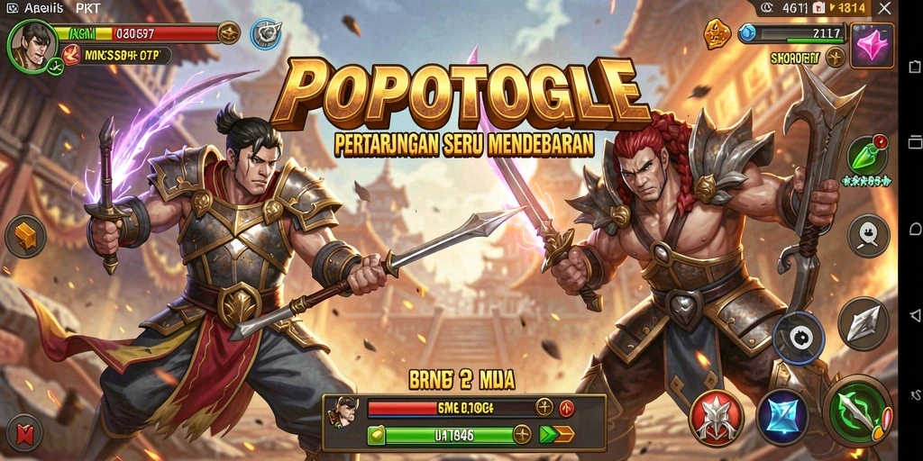 Screenshot gameplay seru di POPOTOGEL dengan pertarungan mendebarkan.