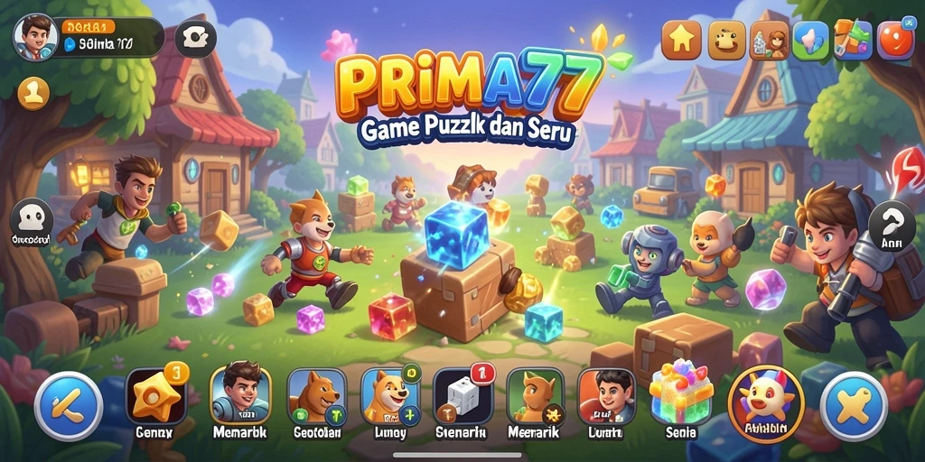 Tampilan screenshot utama PRIMA77 menampilkan gameplay Puzzle yang seru.