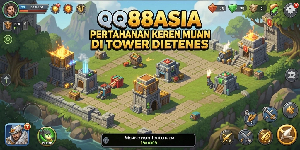 Tampilan gameplay menegangkan di QQ88ASIA Tower Defense.