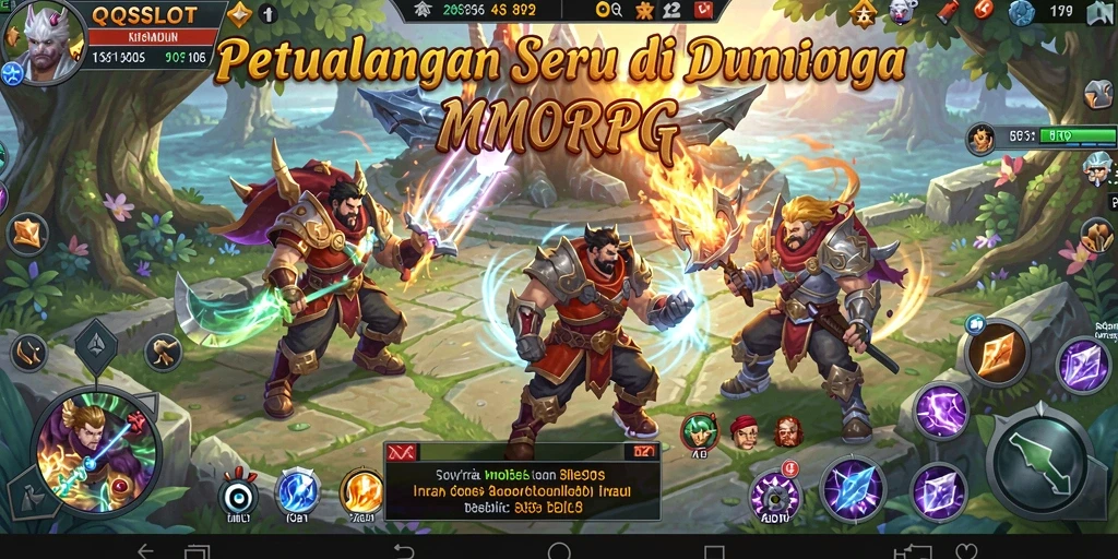 Tangkapan layar menampilkan aksi seru dalam gameplay MMORPG QQSLOT.