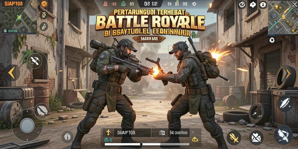 Screenshot gameplay dari SIAP108 yang menunjukkan aksi pertempuran intens.