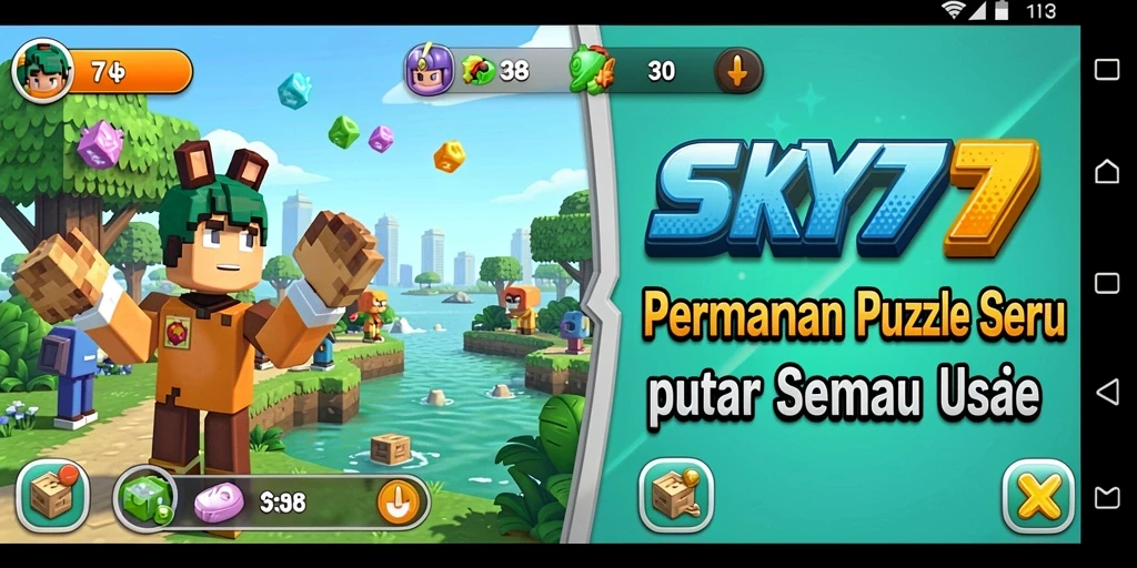 Tampilan gameplay menarik dari SKY77 yang menantang pikiran.