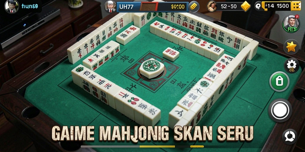 Tampilan gameplay menarik dari UH77 saat menyelesaikan puzzle Mahjong.