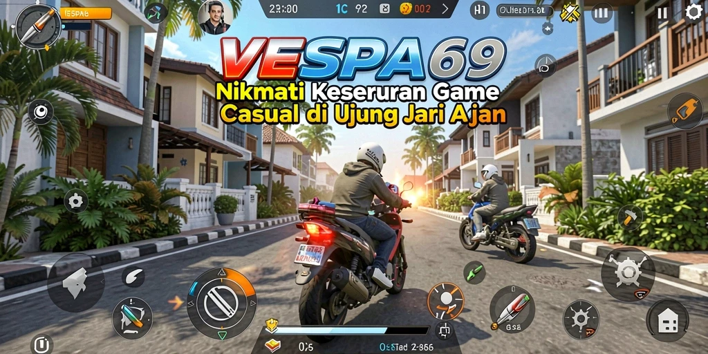 Tampilan gameplay seru dan warna-warni dari VESPA69.