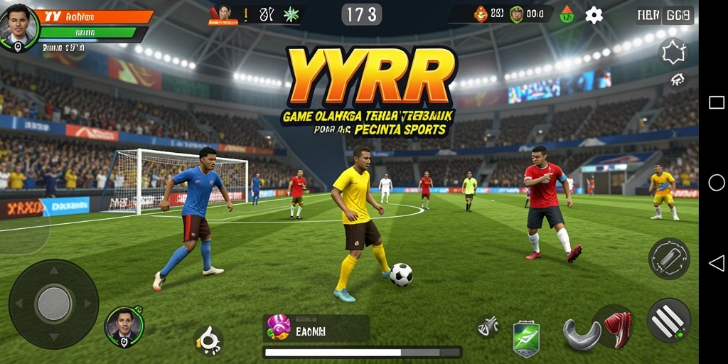 Tampilan gameplay seru dalam YYRR yang menampilkan para atlet beraksi.