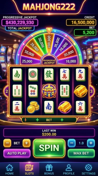 Tampilan antarmuka aplikasi mahjong222 yang menarik.